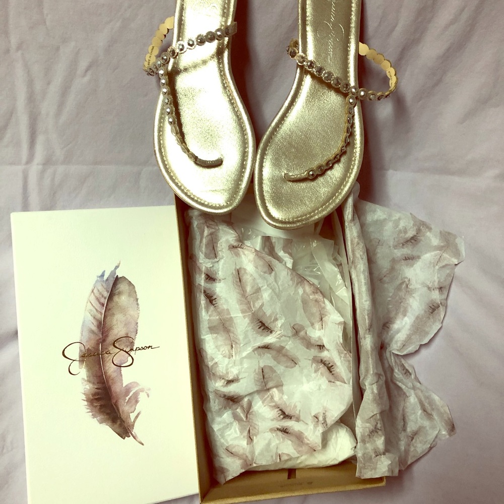Jessica Simpson glittery flat heel sandal